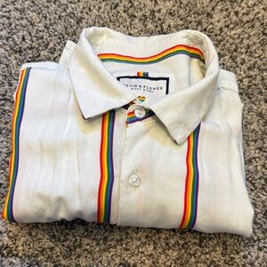 Denim & flower PRIDE Short Sleeve Buttondown shirt Men’s small